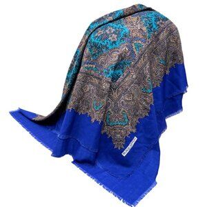 Unused-BLACK WATCH Stole, Scarf Ex Large 50" Purple Bue Fringe ,Made England(68